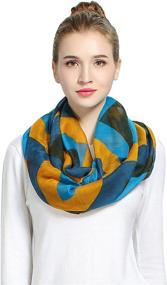 img 3 attached to Luxina 2Pcs Infinity Scarf: Lightweight Printed Multi-colored Loop Shawl Essentials for Women