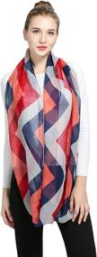 img 2 attached to Luxina 2Pcs Infinity Scarf: Lightweight Printed Multi-colored Loop Shawl Essentials for Women