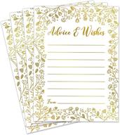 gold foil wedding advice cards: perfect graduation party guest book alternative for memorable advice games and bridal or baby shower guestbook logo