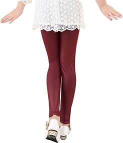 img 3 attached to 👧 Stretchy Faux Leather Leggings for Teens - Tulucky Girls Pants