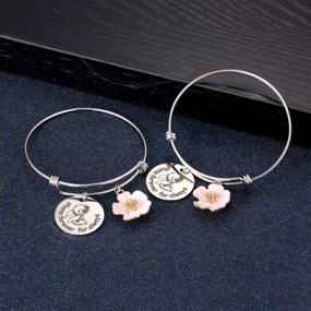 img 2 attached to 2PC Ohana Charm Bracelet - Forever & Always Collection, Ohana Jewelry with Hibiscus Flower Charm