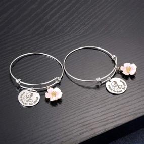 img 1 attached to 2PC Ohana Charm Bracelet - Forever & Always Collection, Ohana Jewelry with Hibiscus Flower Charm