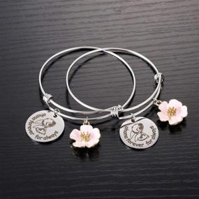 img 3 attached to 2PC Ohana Charm Bracelet - Forever & Always Collection, Ohana Jewelry with Hibiscus Flower Charm