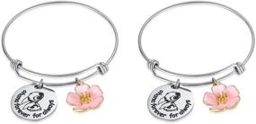 img 4 attached to 2PC Ohana Charm Bracelet - Forever & Always Collection, Ohana Jewelry with Hibiscus Flower Charm