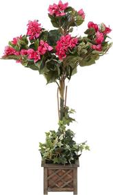 img 3 attached to 🌺 Naturally Beautiful – Nearly Natural 5227 34in. Bougainvillea Topiary with Wood Box - Beauty Enhancement for Your Space!