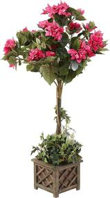 img 4 attached to 🌺 Naturally Beautiful – Nearly Natural 5227 34in. Bougainvillea Topiary with Wood Box - Beauty Enhancement for Your Space!