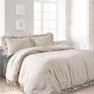 🌾 bonlino 3 piece farmhouse comforter set: cozy ruffled comforter + 2 pillow shams, queen bedding comforter set (wheat) logo