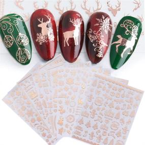 img 4 attached to Sheets Christmas Nail Stickers Self Adhesive