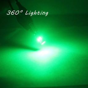 img 1 attached to DODOFUN 12V T5 37 74 73 17 2721 LED Wedge Base Green Color Bulb For Interior Gauge Cluster Dashboard Instrument Panel Indicator Air Conditioning AC Light