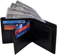 👜 bdgiant leather id wallet: sleek trifold bifold design in classic black logo