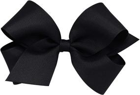 img 3 attached to 🎀 Medium Grosgrain Hair Bow for Baby Girls with WeeStay Clip and Plain Wrap - Wee Ones