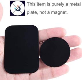 img 1 attached to 📱 12 Pack Universal Metal Plate with 3M Adhesive for Magnetic Phone Car Mount Holder Cradle - Mount Metal Plate: 6 Rectangle & 6 Round (Black)