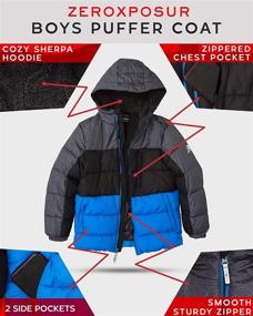 img 3 attached to 🧥 Keep Your Little Boy Warm with ZeroXposur Puffer Jacket – Hooded Winter Coat with Elastic Cuffs and Fleece Lining for Kids