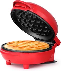 img 4 attached to 🧇 Holstein Housewares Non-Stick Waffle Maker - Compact & Portable Red Appliance, Perfect for Waffles and Beyond