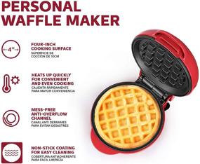 img 3 attached to 🧇 Holstein Housewares Non-Stick Waffle Maker - Compact & Portable Red Appliance, Perfect for Waffles and Beyond