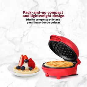 img 1 attached to 🧇 Holstein Housewares Non-Stick Waffle Maker - Compact & Portable Red Appliance, Perfect for Waffles and Beyond