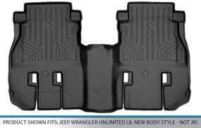 img 2 attached to 🔝 High-Quality MAXLINER Floor Mats 2nd Row in Sleek Black for 2018-2021 Jeep Wrangler Unlimited (JL New Body Style, Excluding JK)