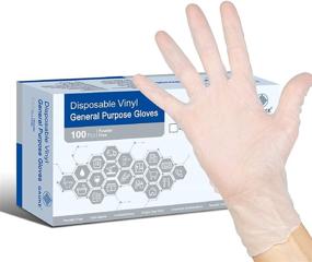 img 4 attached to 🧤 GAUKE Disposable Plastic Vinyl Cleaning Gloves, Medium, Powder-Free - Pack of 100 (Latex-Free, Non-Sterile) | 4 Mil Thickness