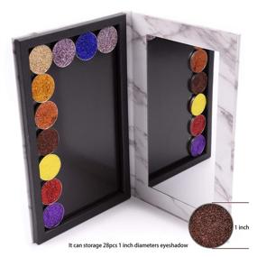 img 2 attached to 💄 Allwon Magnetic Palette Marble Empty Makeup Palette with Mirror for Eyeshadow Lipstick Blush Powder (White) - Enhance Your Beauty Routine with this White Marble Empty Makeup Palette featuring a Mirror for Easy Application of Eyeshadows, Lipsticks, Blushes, and Powders.