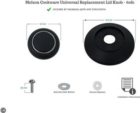 img 3 attached to 🍳 Replace and Upgrade Your Cookware Lid Handle with Melzon Universal Replacement Knob - Heat Resistant, Bakelite Pot Handle in Black with Stylish Silver Lining