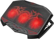 🎮 gaming laptop cooling pad - laptop stand with 3 quiet led cooling fans, red led lights, 2 usb ports, fan speed control switch, suitable for 12-16" laptops logo