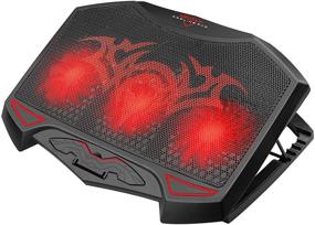 img 4 attached to 🎮 Gaming Laptop Cooling Pad - Laptop Stand with 3 Quiet LED Cooling Fans, Red LED Lights, 2 USB Ports, Fan Speed Control Switch, Suitable for 12-16" Laptops