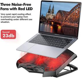 img 2 attached to 🎮 Gaming Laptop Cooling Pad - Laptop Stand with 3 Quiet LED Cooling Fans, Red LED Lights, 2 USB Ports, Fan Speed Control Switch, Suitable for 12-16" Laptops