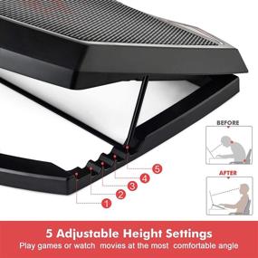 img 3 attached to 🎮 Gaming Laptop Cooling Pad - Laptop Stand with 3 Quiet LED Cooling Fans, Red LED Lights, 2 USB Ports, Fan Speed Control Switch, Suitable for 12-16" Laptops