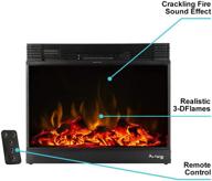 🔥 e-flame usa vermont electric fireplace stove insert - realistic 3-d effects and remote control for authentic crackling fire (black) logo