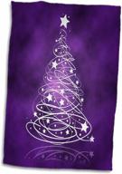 🎄 vibrant 3d rose christmas tree design on purple towel, size 15"x22", multicolor sparkles logo