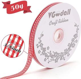 img 3 attached to 🎀 Versatile Red Gingham Craft Ribbon - Perfect for Hair Accessories, Picnic Crafts & Christmas Wrapping - 3/8"x 50Yd