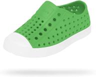 👟 детские кроссовки native shoes baby jefferson child-k: grasshopper green/shell white, размер 4, средний, для детей от 1 до 3 лет - стильный комфорт для маленьких ножек логотип