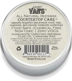 img 1 attached to 🐝 Daddy Van's® All Natural Beeswax Care for Soapstone, Slate, Concrete Composite and Butcher Block Countertop Surfaces - Food Safe, Chemical-Free and Non-Toxic - 6 Oz. Tin