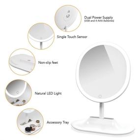 img 1 attached to 💄 LivingPro Vanity Makeup Mirror: Upgraded Anti-Glare LED Lighting & Dimmable Touch Screen Sensor