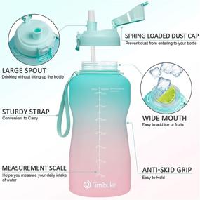 img 2 attached to 🚰 Stay Hydrated with our 1 Gallon Water Bottle - Time Marker & Straw, 128 oz BPA Free Sports Jug for Daily Water Intake