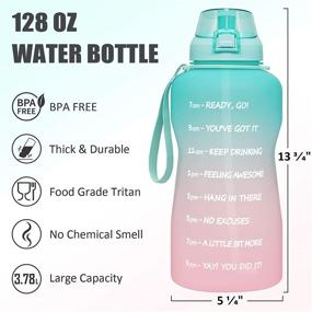 img 3 attached to 🚰 Stay Hydrated with our 1 Gallon Water Bottle - Time Marker & Straw, 128 oz BPA Free Sports Jug for Daily Water Intake