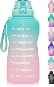 img 4 attached to 🚰 Stay Hydrated with our 1 Gallon Water Bottle - Time Marker & Straw, 128 oz BPA Free Sports Jug for Daily Water Intake