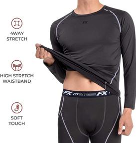 img 2 attached to 🔥 MAXHEAT Men's Fleece Lined Thermal Underwear Long Johns Set by FITEXTREME