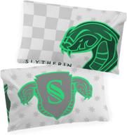 slytherin glow in the dark 2 pack reversible pillowcases - harry potter kids super soft bedding (official product) logo