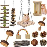 🐹 katumo hamster chew toys – 12 pcs natural wooden pine for guinea pigs, rats, chinchillas, rabbits, gerbils – small pet accessories for chewing, playing, exercise, and teeth care логотип