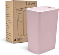 baffect small trash can with lid - 2.1 gallon pink waste basket for bedroom, office, college logo