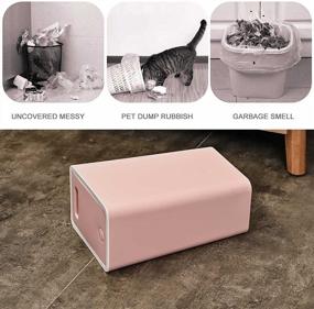 img 2 attached to Baffect Small Trash Can with Lid - 2.1 Gallon Pink Waste Basket for Bedroom, Office, College