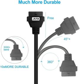 img 3 attached to 🔌 JUTA OBD2 16Pin мужской кабель удлинителя до женской разъем- продленный диагностический провод (3.3 фута / 100 см)