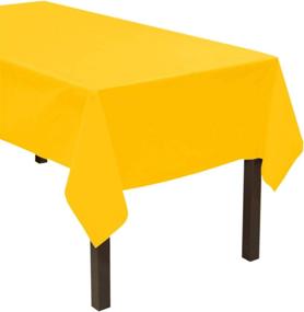 img 4 attached to 🎉 Party Essentials Heavy-Duty Plastic Table Cover - 44 Colors, 54"x108" - Harvest Yellow