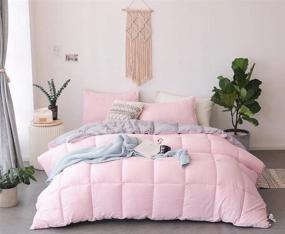 img 3 attached to 🛏️ KASENTEX Reversible All Season Down Alternative Quilted Comforter Set with Sham(s) - Ultra Soft Hypoallergenic Duvet Insert, Queen Size, Pink Potpourri/Quartz Silver - Machine Washable
