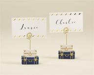 🧳 charming suitcase place card holders by kate aspen - set of 6, ideal for weddings and parties logo
