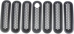 img 3 attached to 🚙 Matte Black Mesh Front Grill Insert Grille Cover Trim, Compatible for 2007-2015 Jeep Wrangler JK 2-Door &amp; 4-Door with Key Hole - MOEBULB
