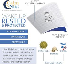 img 3 attached to 🛏️ CALM NITE Mattress Pad Protector - Waterproof Cover, Vinyl Free Topper - Machine Washable - Twin 39 x 75 | Buy Now for a Peaceful Sleep!