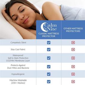 img 1 attached to 🛏️ CALM NITE Mattress Pad Protector - Waterproof Cover, Vinyl Free Topper - Machine Washable - Twin 39 x 75 | Buy Now for a Peaceful Sleep!