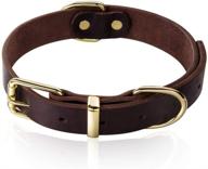 🐶 cocopet heavy duty full grain thick oily genuine leather dog collar - best training collar for medium large and extra large dogs (xl: 1.3" wide, 21"-26.8" neck) - alloy hardware and double d-ring logo